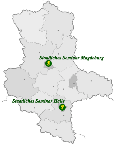 Standorte des staatlichen Seminars in Sachsen-Anhalt